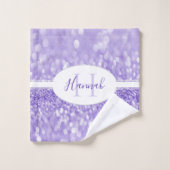 Parties scintillant violet Personnaliser les servi (Gant de toilette)