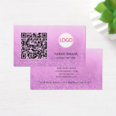 Parties scintillant violet Qr code moderne Logo ca (Bureau)