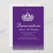Parties scintillant violet Quinceanera Invitations (Devant)