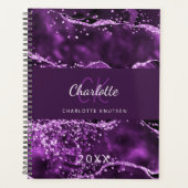 Parties scintillant violet rose agate marbre monog (Devant)