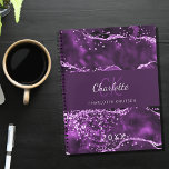 Parties scintillant violet rose agate marbre monog<br><div class="desc">Un agate rose et violet profond,  arrière - plan en pierre de marbre avec fausse parties scintillant. Personnalisez et ajoutez votre monogramme dans les considérants,  le nom et une année.</div>