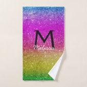 Parties scintillant violet rose or jaune moderne (Serviette à main)