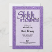 Parties scintillant violet SURPRISE Invitations d' (Devant)
