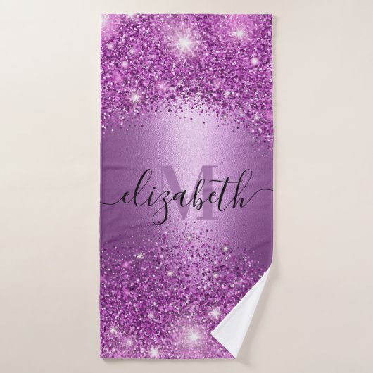Parties scintillant violette (Serviette de bain)