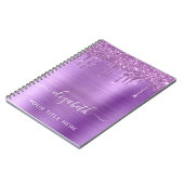 Parties scintillant violette Carnet personnalisé (Côté gauche)
