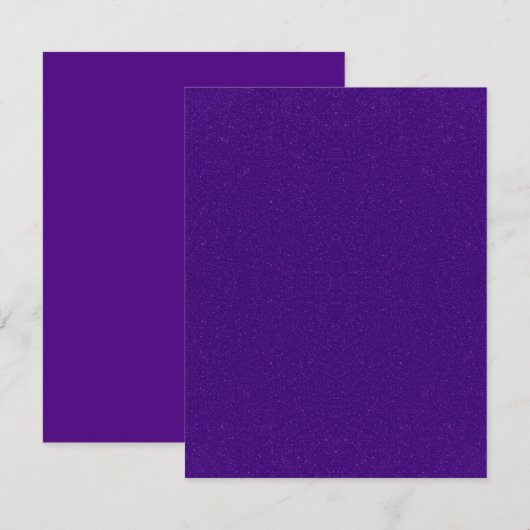 Parties scintillant violette & Cartes de notes pla (Devant / Derrière)