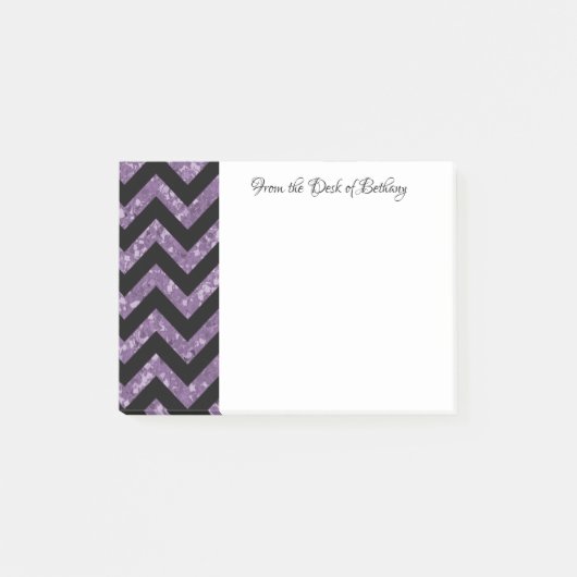 Parties scintillant violette Chevron Post-It Notes (Devant)