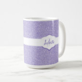 Parties scintillant violette Monogramme Café Mug (Devant droit)