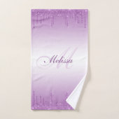 parties scintillant violette monogramme moderne (Serviette à main)