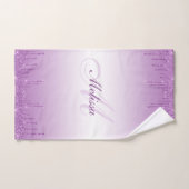 parties scintillant violette monogramme moderne (Serviette à main)