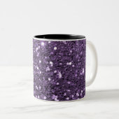 Parties scintillant violette personnalisée Mug à d (Devant droit)