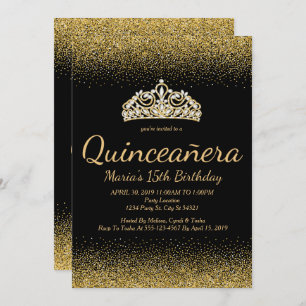 Parties scintillantes d'or, invitations de
