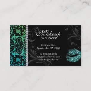 Parties scintillantes florales Teal de carte de