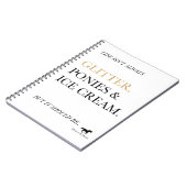 Parties scintillantes, poneys, et carnet de crème (Côté gauche)