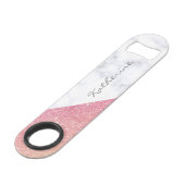 Parties scintillantes roses d'or de marbre blanc (Dos Angle)