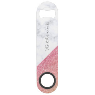 Parties scintillantes roses d'or de marbre blanc