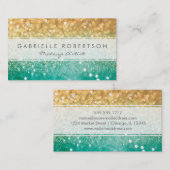 Parties scintillantes Teal d'arc-en-ciel et carte (Devant / Derrière)