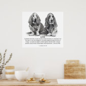 PARTIJ: 1 CORINTHIANS 13: BASET HOUNDS, PENCIL POSTER (Keuken)