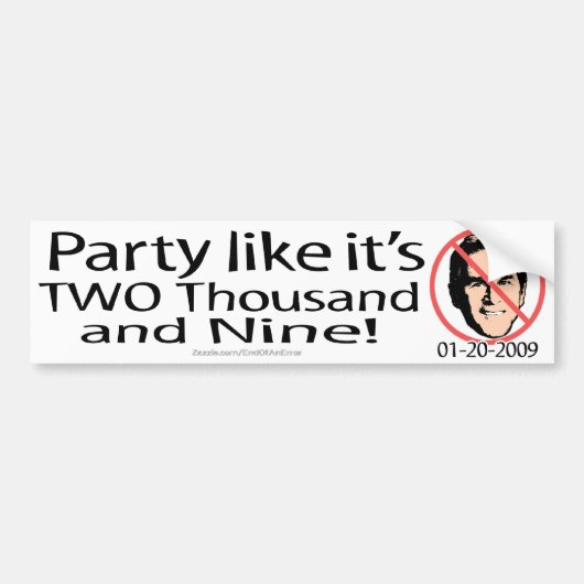 Partij 2009 bumpersticker (Voorkant)