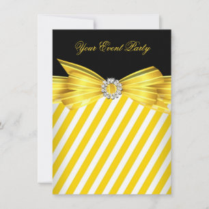 Partij All Occasion Yellow Black White Stripe Kaart