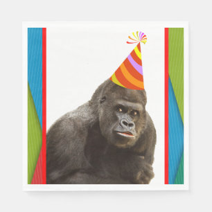 Partij als een dierlijk gorilla met Pet sterdag Servet