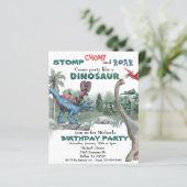 Partij als een Dinosaur Birthday Waterverf nodigt  (Staand voorkant)