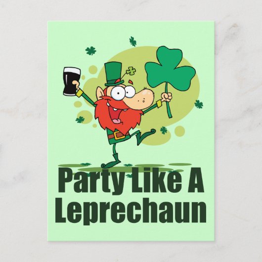 Partij als een Leprechaun Briefkaart (Voorkant)