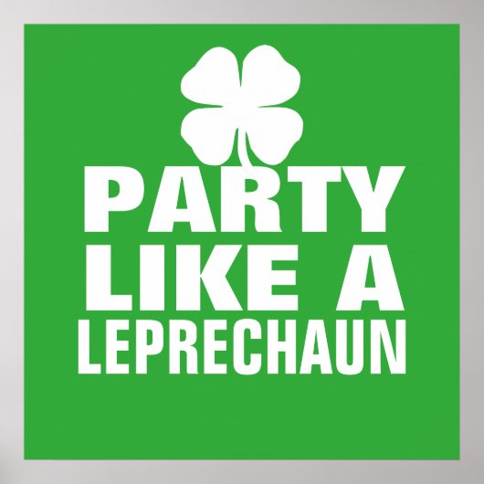 Partij als een Leprechaun Poster (Voorkant)