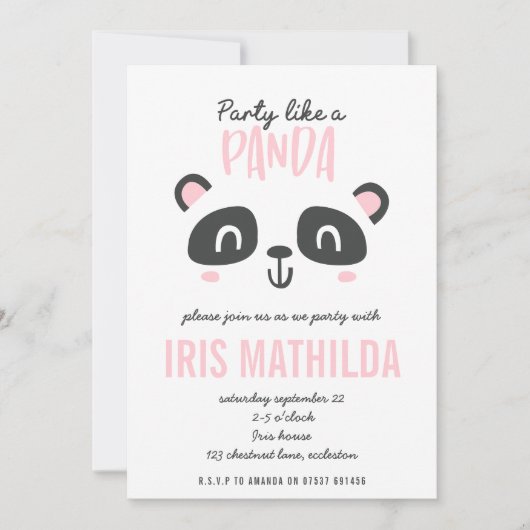 Partij als een panda felkleurige verjaardag (Voorkant)