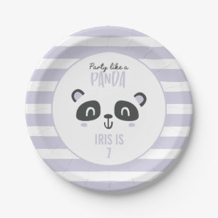 Partij als een panda felkleurige verjaardag papieren bordje