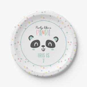 Partij als een panda felkleurige verjaardag papieren bordje