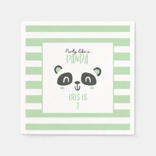 Partij als een panda felkleurige verjaardag servet