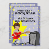 Partij als een Rock Star. Kaart (Voorkant / Achterkant)