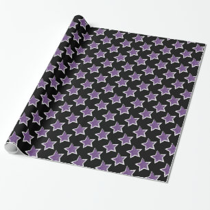 Partij als een Rockstar-Paars Star-omslagpapier Cadeaupapier