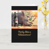Partij als een Winoceros Birthday Kaart (Gele Bloem)