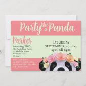 Partij als 'n Beer-meisje uit Panda's uitnodiging  (Voorkant)