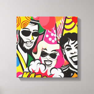 Partij bij canvas afdruk