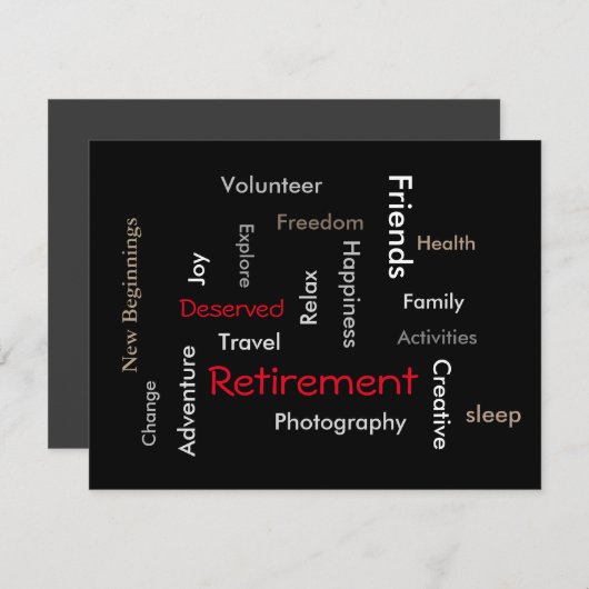 PARTIJ bij pensionering: uitnodiging(beide zijden) Kaart (Voorkant / Achterkant)