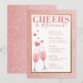 PARTIJ BIJ TERUGTREKKING | PINK CHAMPAGNE KAART (Voorkant / Achterkant)