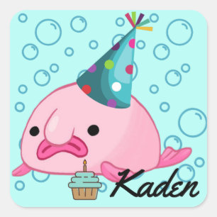 Partij Blobfish Gepersonaliseerd Vierkante Sticker