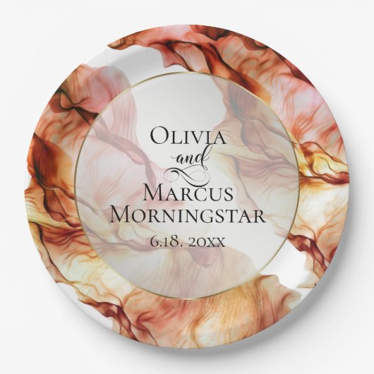 Partij Borden | Levendige herfstkleuren Abstracte  Papieren Bordje (Voorkant)