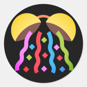 Partij Confetti Emoji Ronde Sticker