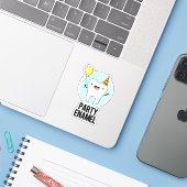 Partij Enamel Funny Tooth Pun Sticker (Laptop met iPhone)