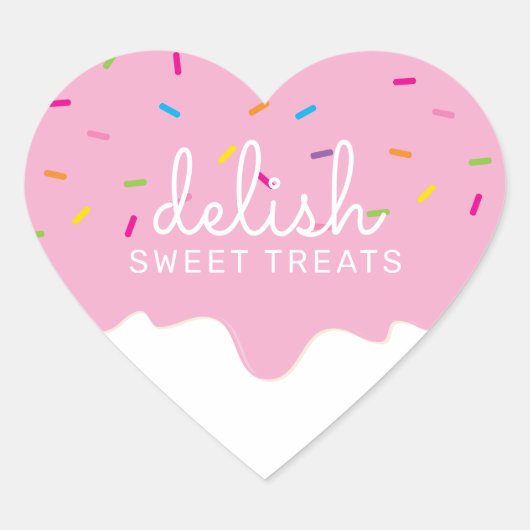 PARTIJ FROST DRIPS Knap sprinkelt roze hart Hart Sticker (Voorkant)