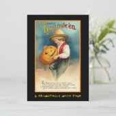 partij Halloween nodigt uit met bloedige tekst Kaart (Staand voorkant)