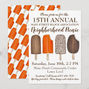 Partij Ice Cream Social Birthday Popsinic Kaart