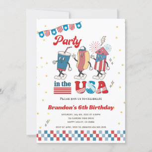 Partij in het Amerikaanse Kind Boy Birthday Americ Kaart
