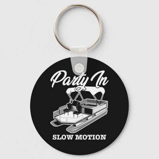 PARTIJ IN SLOW MOTION Pontoon Boat Sleutelhanger (Voorkant)