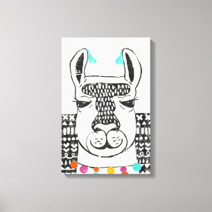 Partij Llama - Portrait Canvas Afdruk