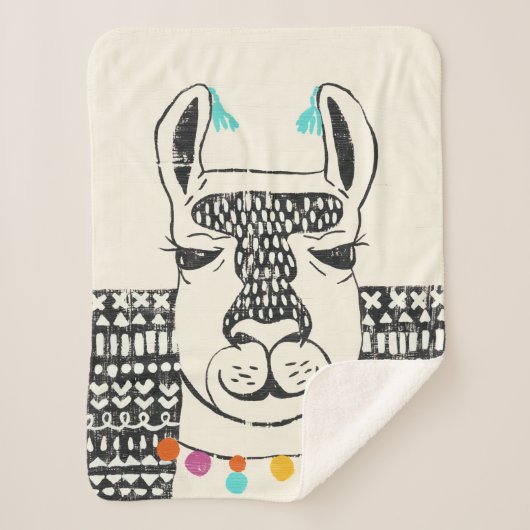 Partij Llama - Portrait Sherpa Deken (Voorkant)